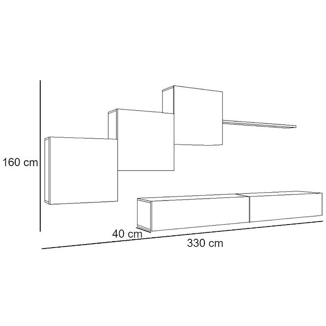 Nappali bútor Switch X Fekete/Fehér