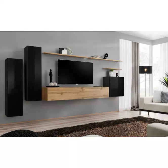 Fali szekrény Switch SW2 fekete,5