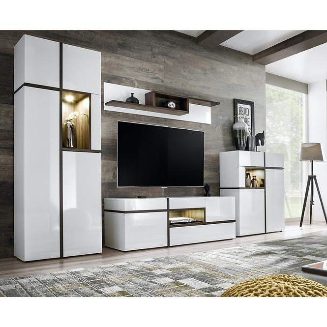 Vitrin Cross Biely/perla Elm