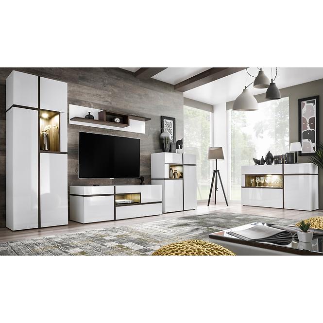 Vitrin Cross Biely/perla Elm