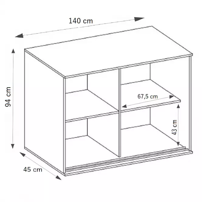 Komód Tablet T2 140 tölgy sonoma