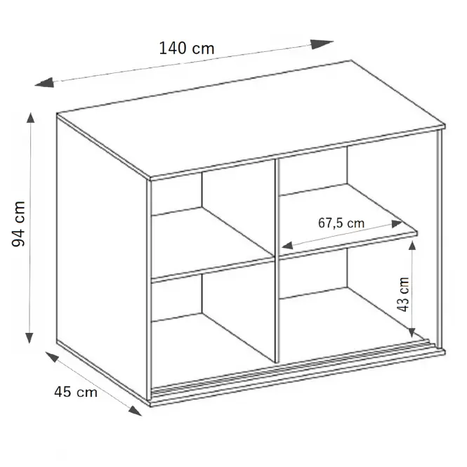 Komód Tablet T1 140 fehér,2