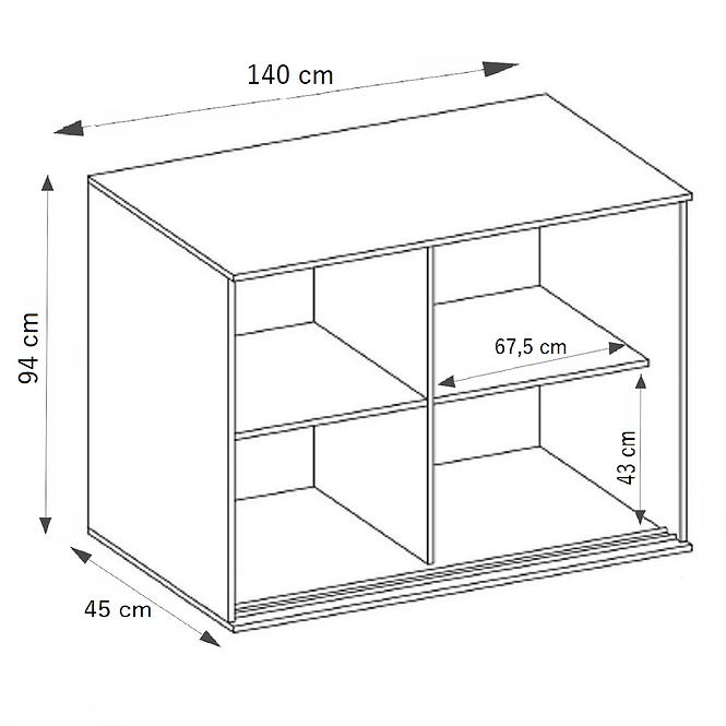 Komód Tablet T5 140 fehér