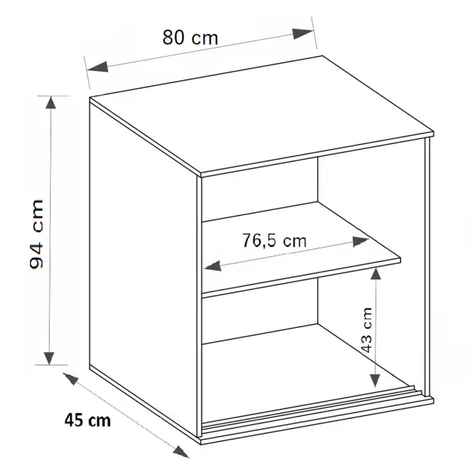 Komód Tablet T4 80 sötét kőrisfa,2