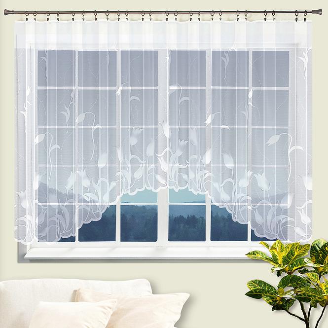 Jacquard függöny TULIPANY 300x150 fehér,2