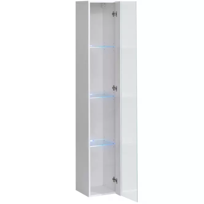 Fali szekrény Switch Üveg WW1 fehér  + LED,2