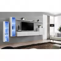 Nappali bútor Switch üveg+LED XI fehér