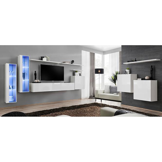 Nappali bútor Switch üveg+LED XI fehér