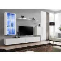 Nappali bútor Switch üveg+LED XII fehér