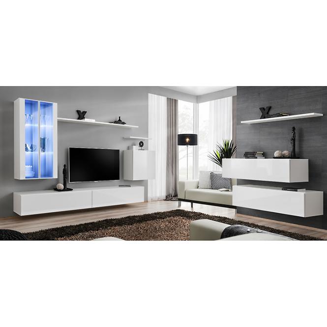 Nappali bútor Switch üveg+LED XII fehér
