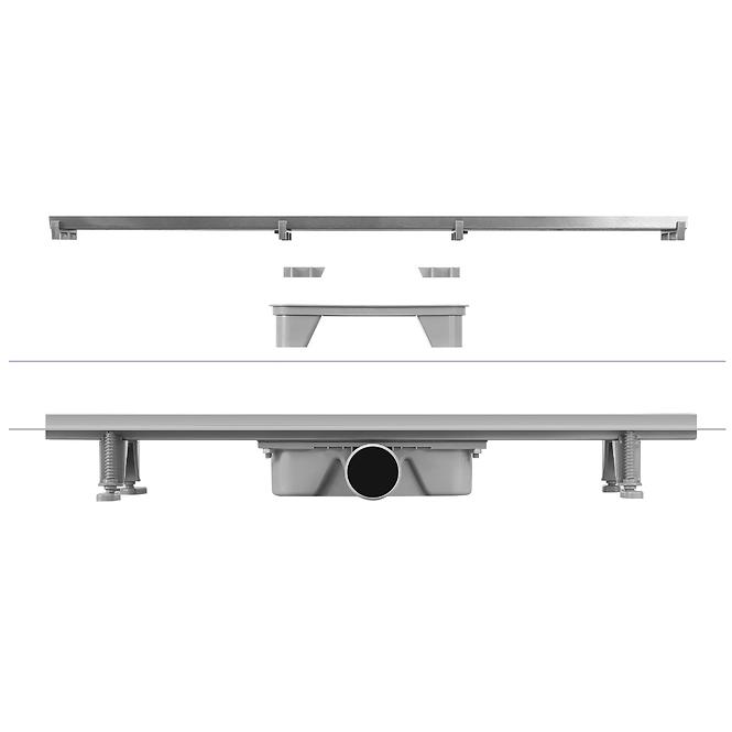 Lineáris lefolyó Duplex Inox csempe/szatén 500