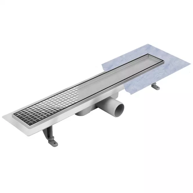 Lineáris lefolyó Duplex Inox csempe/szatén 500