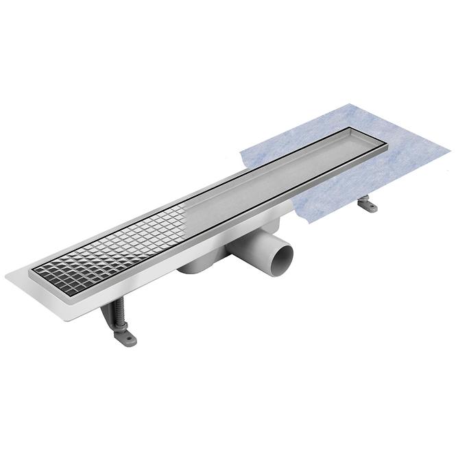 Lineáris lefolyó Duplex Inox csempe/szatén 500