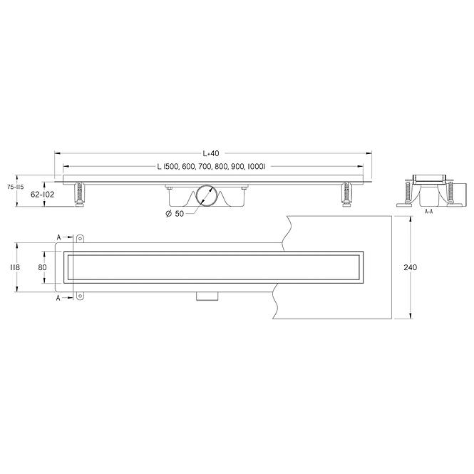 Lineáris vízelvezető hullám Inox 500