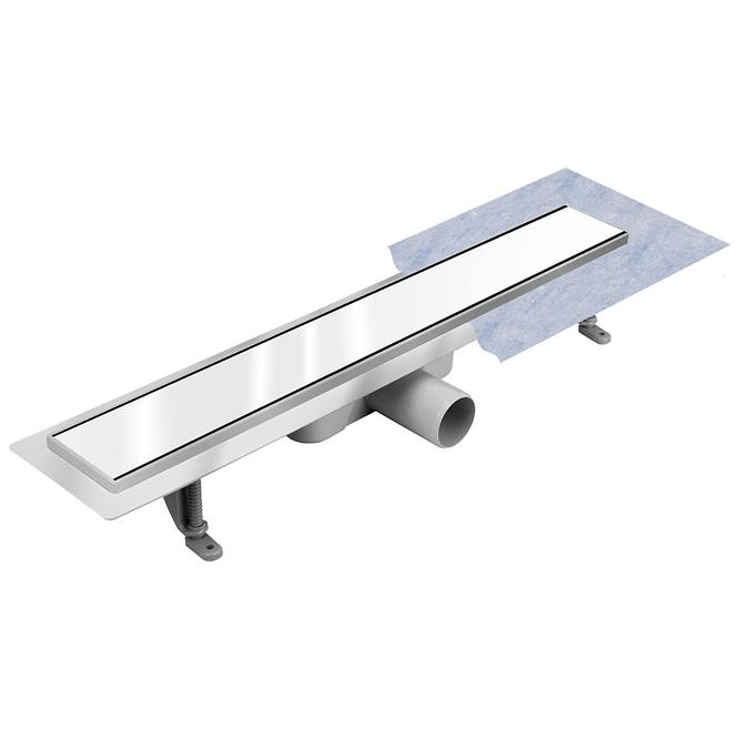 Lineáris vízelvezetés Inox Fehér üveg 900