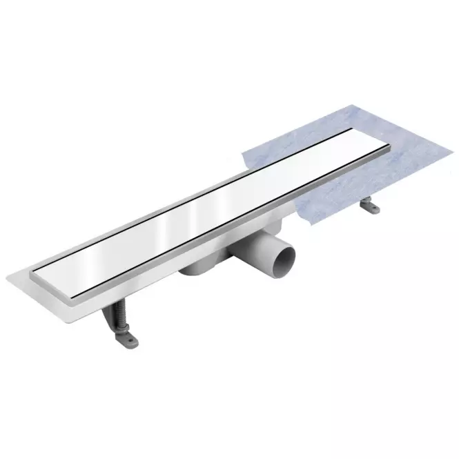 Lineáris vízelvezetés Inox Fehér üveg 900