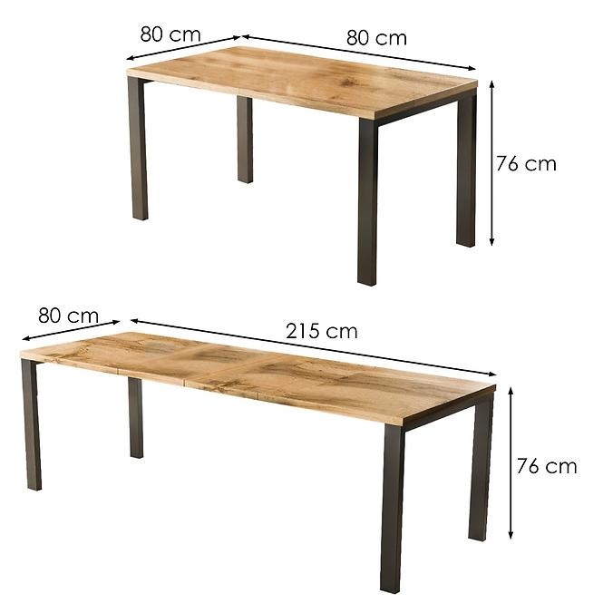 Kinyitható asztalok  Garant 80/215x80cm tölgy  Wotan