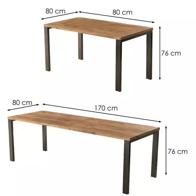 Kinyitható asztalok  Garant 80/170x80cm tölgy  Craft aranysárga