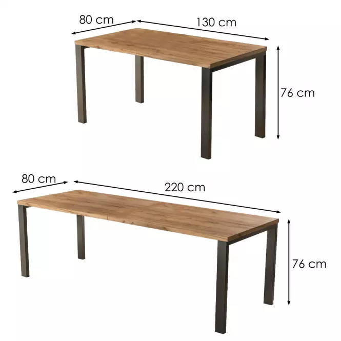 Kinyitható asztalok  Garant 130/220x80cm tölgy  Craft aranysárga,3