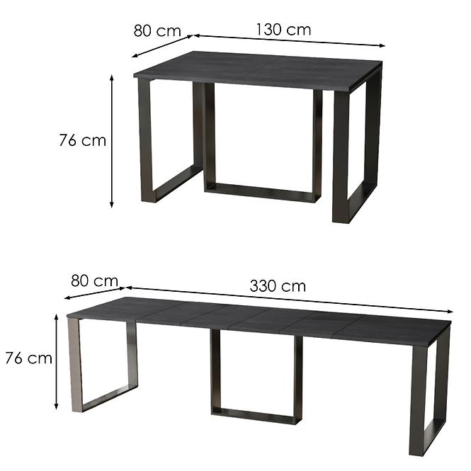 Kinyitható asztalok  Borys-130/330x80cm Konkrét sötét