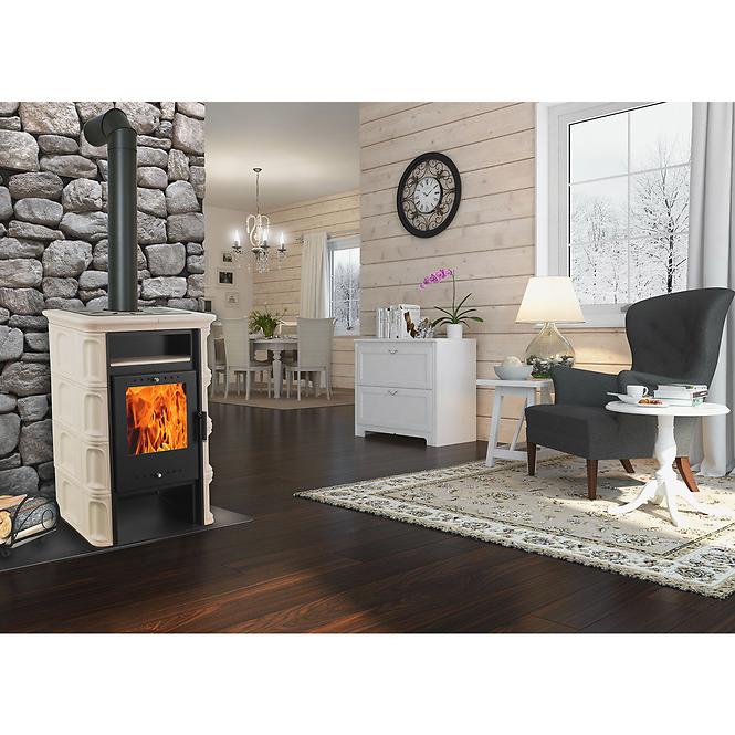 Kandallókályha Coria Cream 6kW