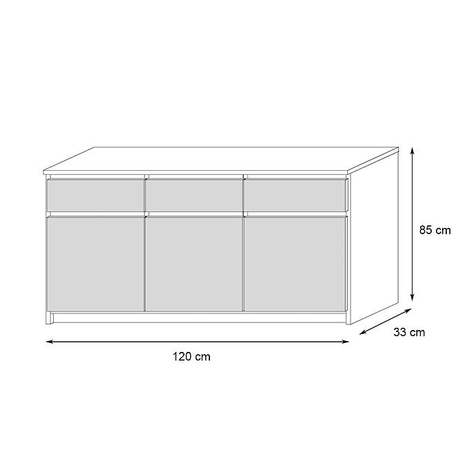 Komód 3D3S Merg sonoma