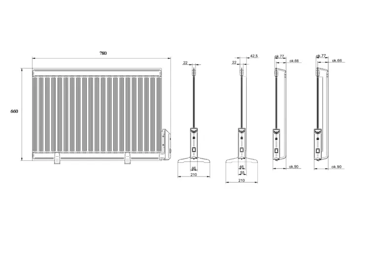 Olajradiátor 1500 W 1316,154K,3