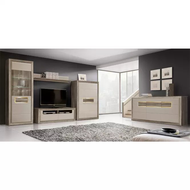 Vitrin Tiziano 74 antik tölgy/bézs
