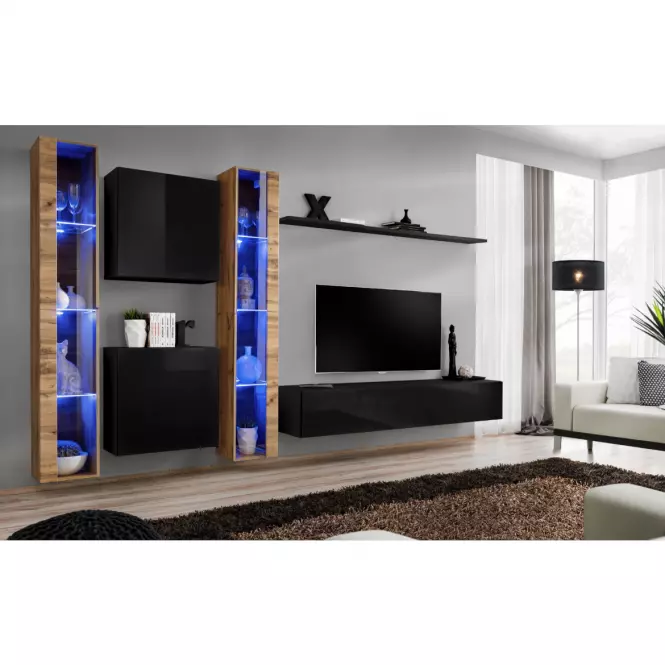 Fali szekrény Switch Üveg WW1 Wotan  + LED,7