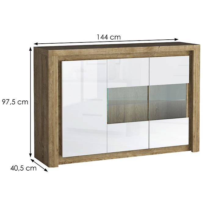 Vitrin Livinio L3 Ribbeck/fehér