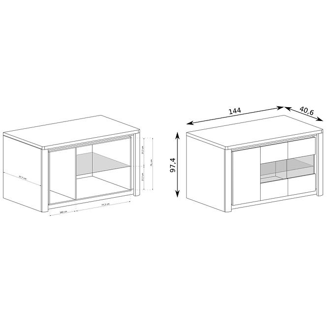 Vitrin Livinio L3 Ribbeck/fehér