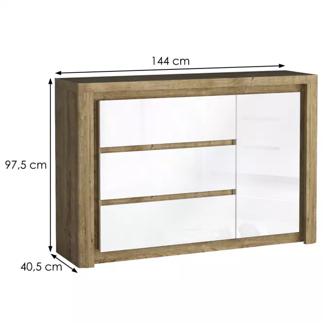 Komód Livinio L15 Ribbeck/fehér