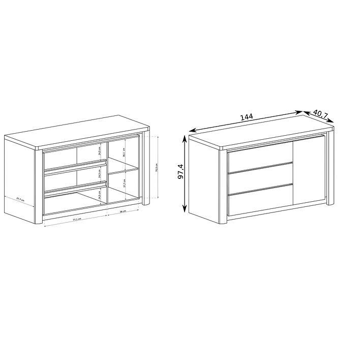 Komód Livinio L15 Ribbeck/fehér,4