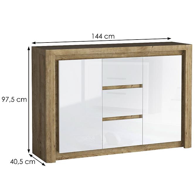 Komód Livinio L7 Ribbeck/fehér,3
