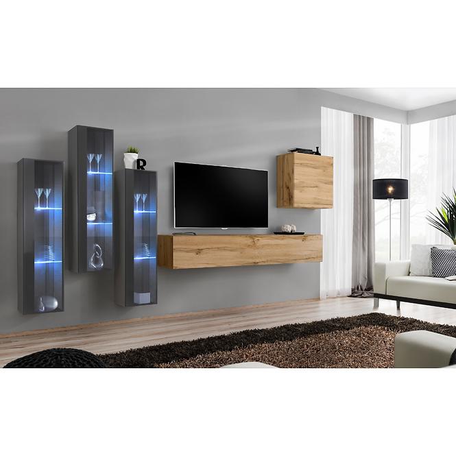 Fali szekrény Switch WW2 Grafit +LED,4