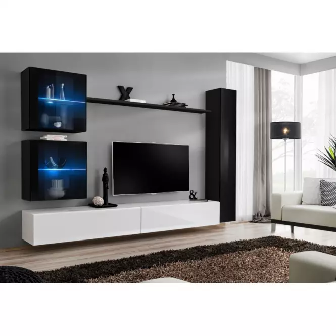 Fali szekrény Switch WW3 fekete +LED