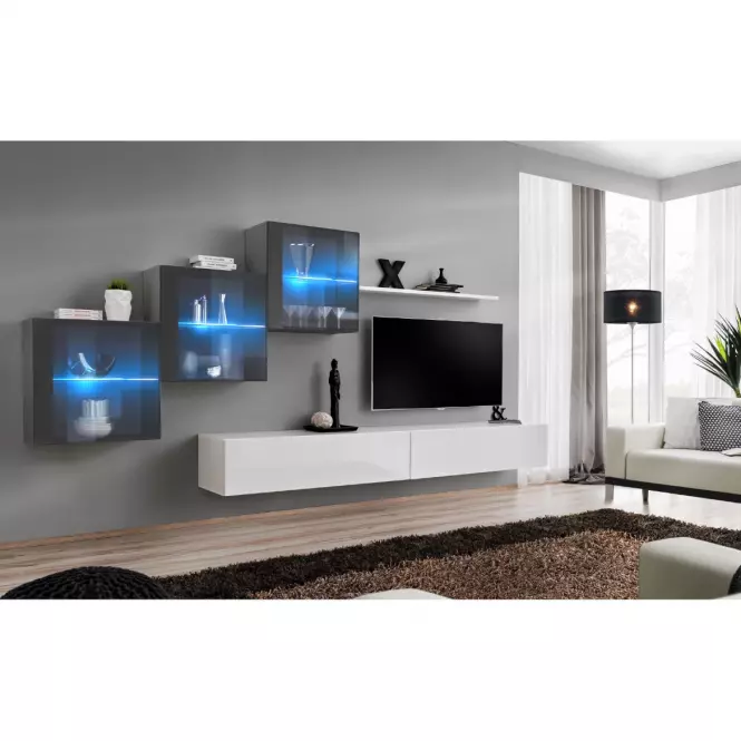Fali szekrény Switch WW3 Grafit +LED