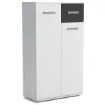 Komód Justus 03 White/ Black Gloss