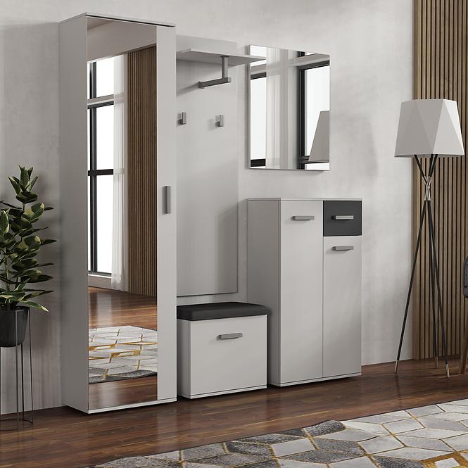 Komód Justus 03 White/ Black Gloss