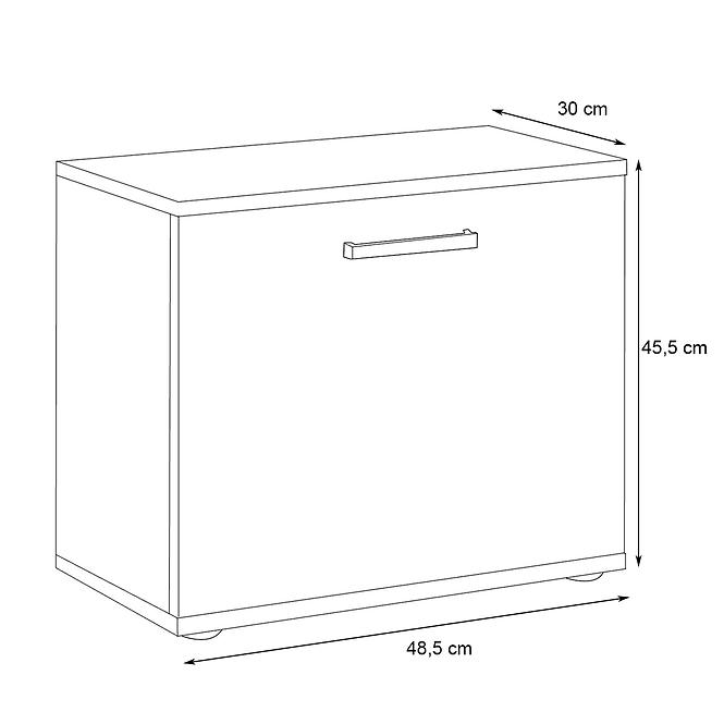 Cipősszekrény  Justus 05 White/ Black Gloss