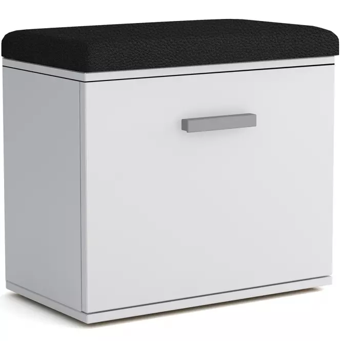 Cipősszekrény  Justus 05 White/ Black Gloss