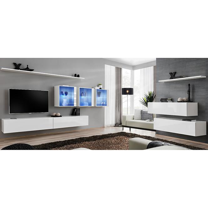 Nappali bútor Switch XVII üveg +LED fehér