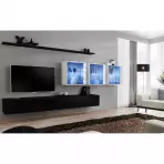 Nappali bútor Switch XVII üveg +LED fekete/fehér