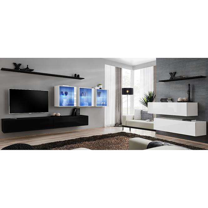 Nappali bútor Switch XVII üveg +LED fekete/fehér