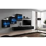 Nappali bútor Switch XVIII üveg +LED fekete
