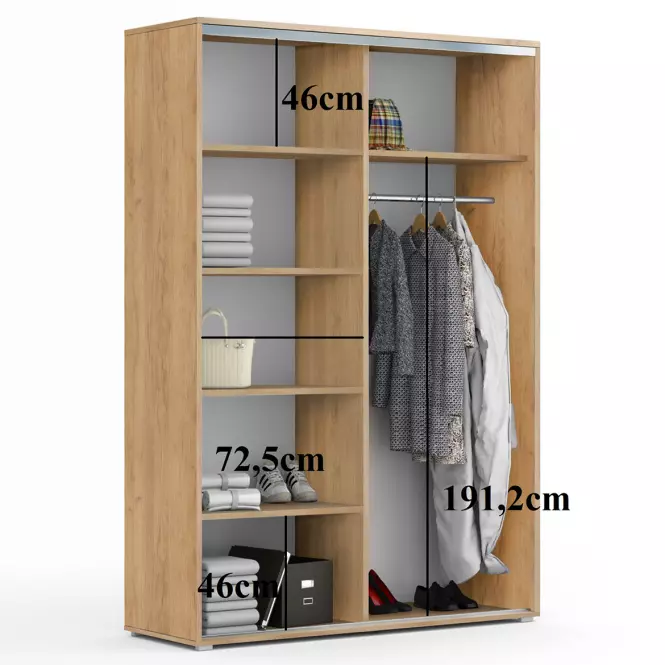 Szekrény Emilia A2 150 Craft aranysárga /fehér