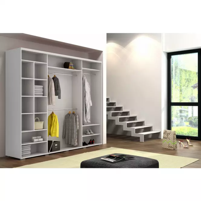 Szekrény Amelia A30 250 tükör fehér/fehér fényes