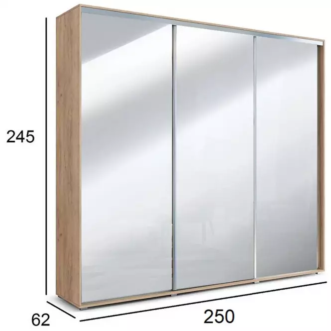 Szekrény Jagoda A31 250 tükör Craft aranysárga