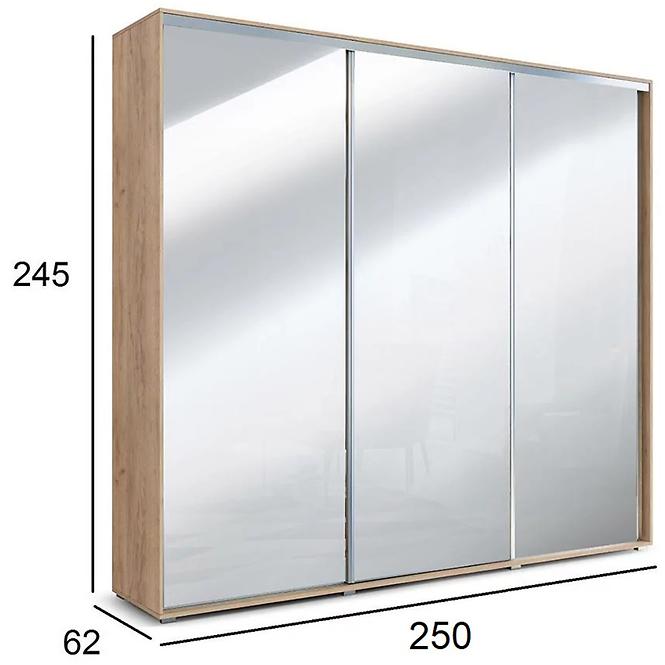 Szekrény Jagoda A31 250 tükör Craft aranysárga,2