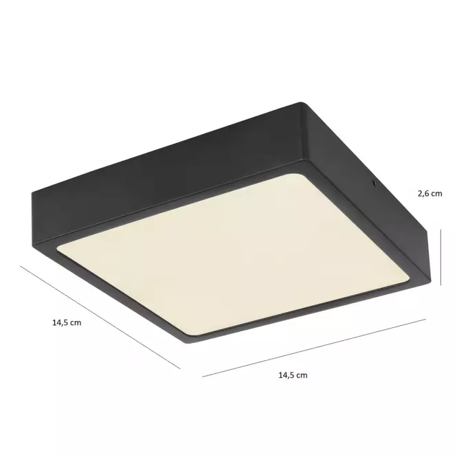 Lámpa 12369-15 LED 15W 14,5X14,5 Fekete PL1